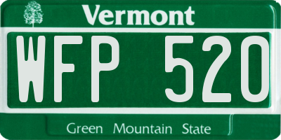 VT license plate WFP520