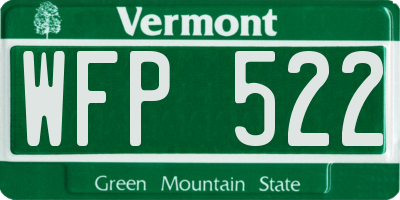 VT license plate WFP522