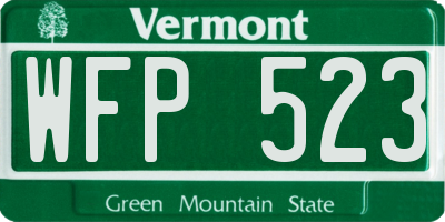 VT license plate WFP523