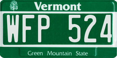 VT license plate WFP524