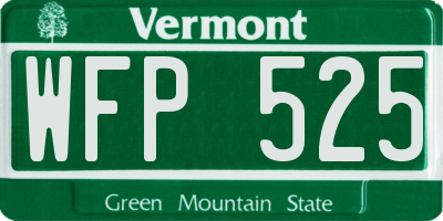 VT license plate WFP525