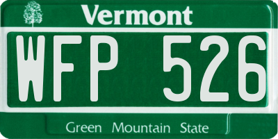 VT license plate WFP526