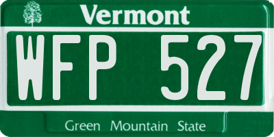 VT license plate WFP527