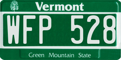 VT license plate WFP528