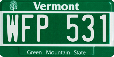 VT license plate WFP531