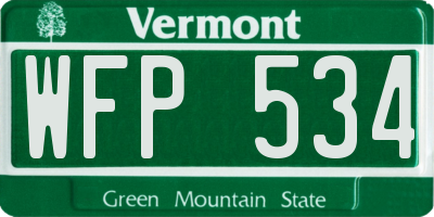 VT license plate WFP534