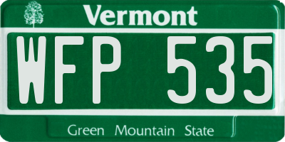 VT license plate WFP535
