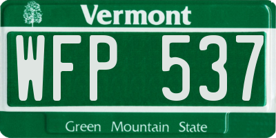 VT license plate WFP537