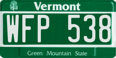 VT license plate WFP538