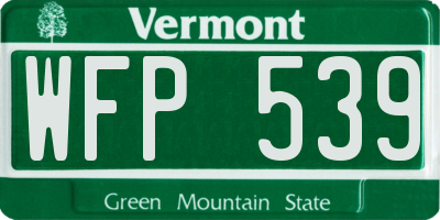 VT license plate WFP539