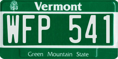 VT license plate WFP541