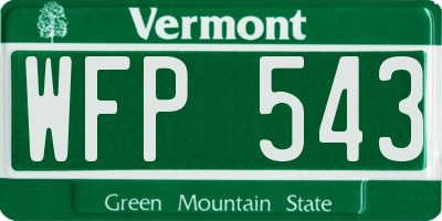 VT license plate WFP543