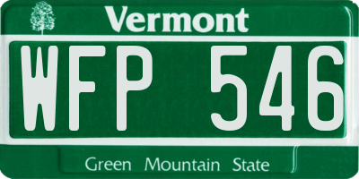 VT license plate WFP546
