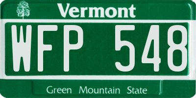 VT license plate WFP548