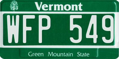 VT license plate WFP549