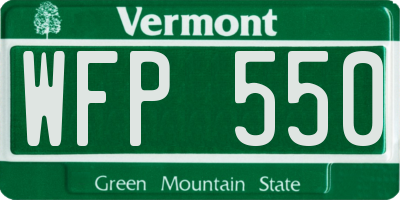 VT license plate WFP550