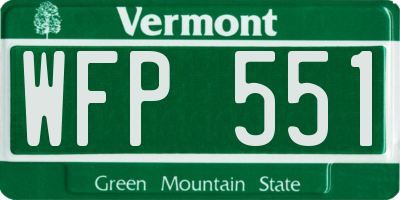 VT license plate WFP551