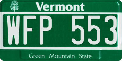 VT license plate WFP553