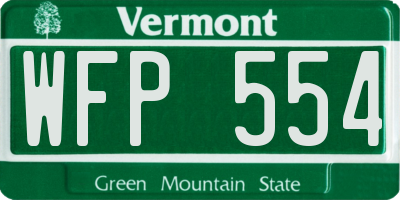 VT license plate WFP554