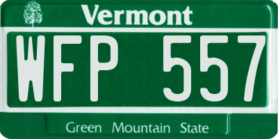 VT license plate WFP557