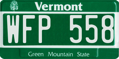 VT license plate WFP558