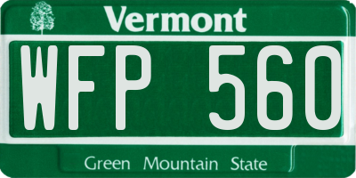 VT license plate WFP560