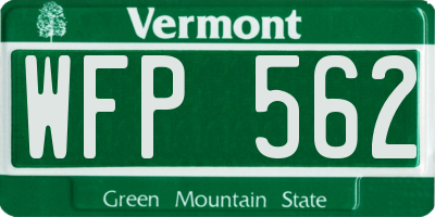 VT license plate WFP562