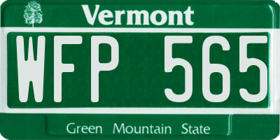 VT license plate WFP565