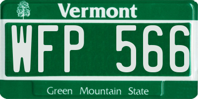 VT license plate WFP566