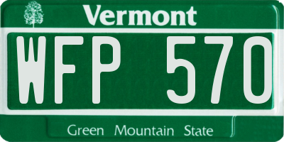VT license plate WFP570