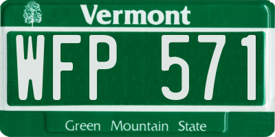 VT license plate WFP571