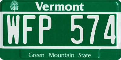 VT license plate WFP574