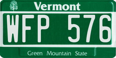 VT license plate WFP576