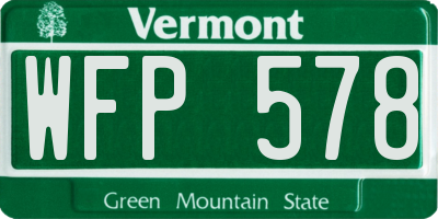 VT license plate WFP578