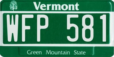VT license plate WFP581