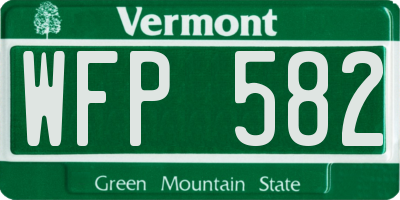 VT license plate WFP582