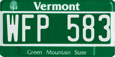 VT license plate WFP583
