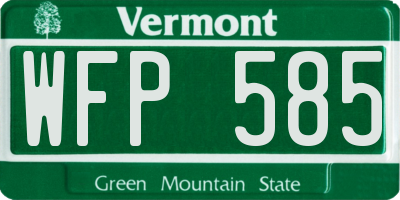 VT license plate WFP585