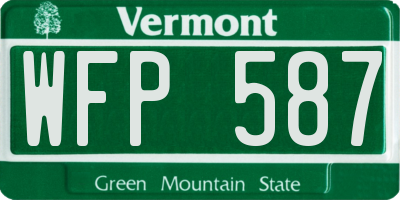 VT license plate WFP587