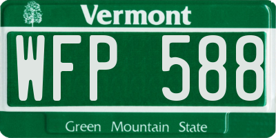 VT license plate WFP588