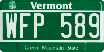 VT license plate WFP589