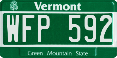 VT license plate WFP592
