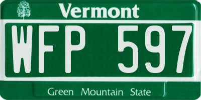VT license plate WFP597