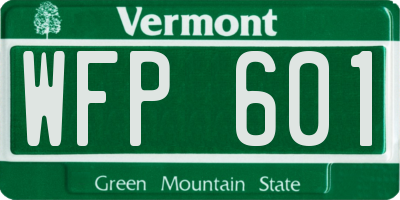 VT license plate WFP601