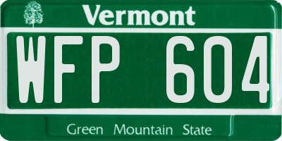 VT license plate WFP604