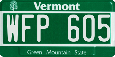 VT license plate WFP605