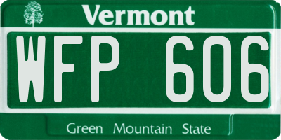 VT license plate WFP606