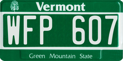 VT license plate WFP607