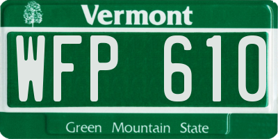 VT license plate WFP610