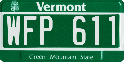 VT license plate WFP611